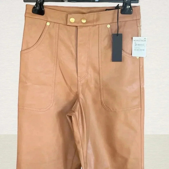 NWT BlankNYC The Baxter Ribcage Straight Leg Faux Leather Pants Size 28 - Picture 4 of 9